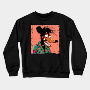 Crazy Wolf Cartoon Style Crewneck Sweatshirt
